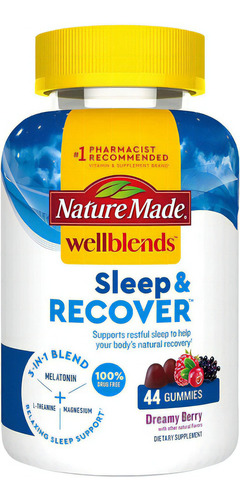 Nature Made Sleep & Recovery Mejora Tu Descanso Y Cuerpo Sabor Berrys