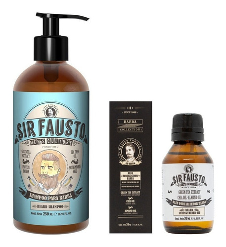 Kit Shampoo Para Barba + Fortalecedor  Barba Sir Fausto