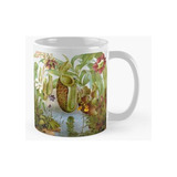 Taza Ilustración De Planta Carnívora Vintage Calidad Premium