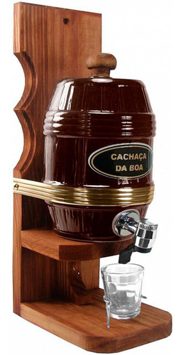 Pingometro Barril De Porcelana Marrom 1,5l - Cachaça - Vinho