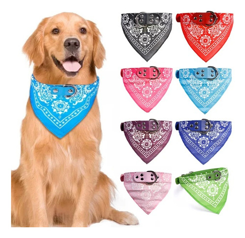 Collar Con Pañuelo Mascota Perros Colores Grande Xl