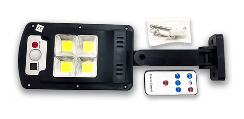 Luminária Poste Solar 4 Leds Ativação Com Sensor De Presença