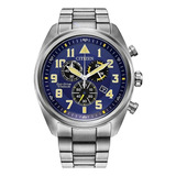 Citizen Garrison Blue Dial Titanium At2480-57l .... Dcmstore Color De La Correa Plateado Color Del Bisel Plateado Color Del Fondo Azul