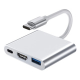 Adaptador Multipuerto Hdmi A Usb C Convertidor 3 En 1 Tipo C