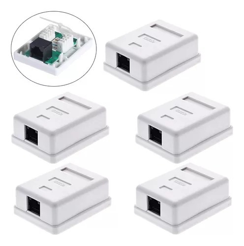 Packs 5 Rosetas Sobrepuestas Rj45 Cat6 Ulink Ul-ntw60360