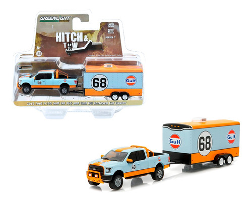 Ford F150 2015 Remolque Gulf Hitch Tow 1/64 Greenlight Nuevo