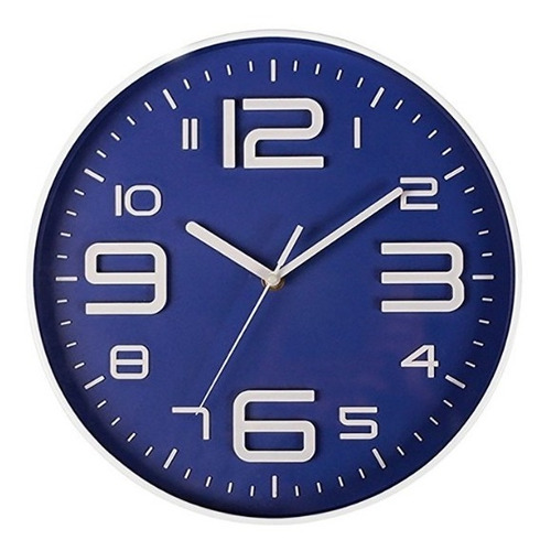 Reloj De Pared P1215 Azul Silencioso