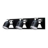  Aplique Niza Living-baño Negro 3 Luces Apto Dicro Led 