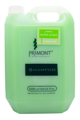 Primont Shampoo Super Acido Cabellos Teñidos Peluqueria 5lt