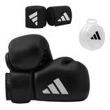 Set De Boxeo adidas Guantes Vendas Protector Bucal 