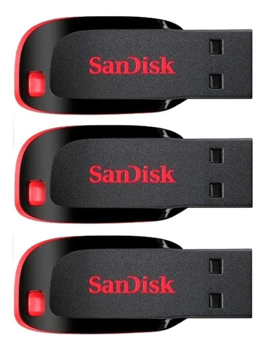 3 Pen Drive Flash Drive 64gb Cruzer Usb 2.0 Blade Sandisk