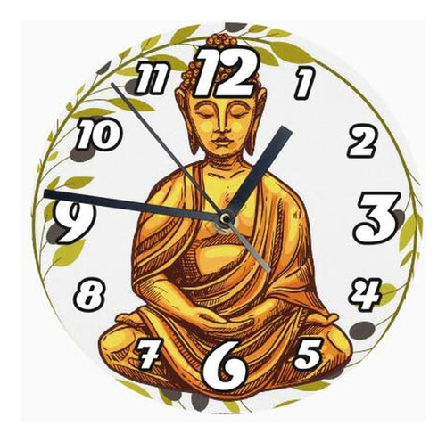 Reloj De Madera Brillante Diseño Buda B1