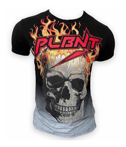 Playera De Hombre Calavera En Pedrería Tipo Philipp Plein