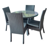 Juego De Comedor Rattan Sintetico 4 Puestos 