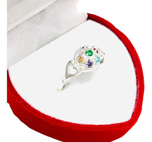 Anillo Frutilla C/corazon Plata925 Ideal Mujer Regalo Ap 236