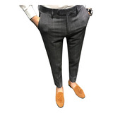 Pantalon De Vestir Hombre Clásico Formal Slim A Cuadros