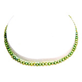 Collar  Perla Cultivada  5-6 Mm Verde Agua Dulce 