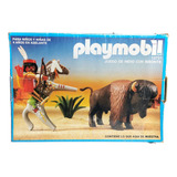 Playmobil 13731 Juego De Indio Con Bisonte Aurimat Vintage