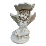 Figura Angel Querubin Con Base Para Decoracion Hogar 43 Cm 