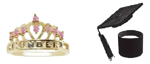 Anillo Kinder Corona Oro Laminado 14k Y Birrete