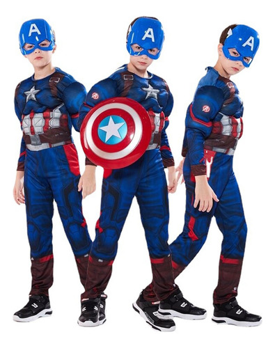 Disfraz Capitan America Superheroes Cosplay Cumpleaños Niños