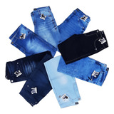 Kit 4 Calça Jeans De Sarja Masculina Premium Colorida Slim 