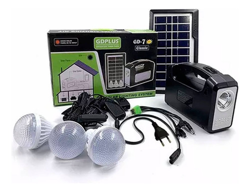 Kit Emergencia Solar Tres Ampolletas + Panel Cargado Celular