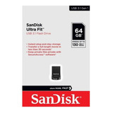 Pack X10 Pendrive 64 Gb Usb 3.1 Pen Mini Sandisk Ultra Fit