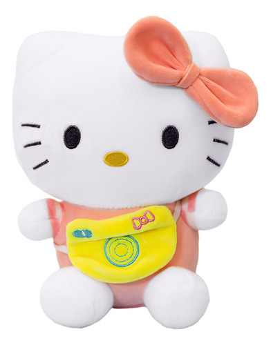 Peluche Hello Kitty Personaje Animado Gato Con Cámara 20cm