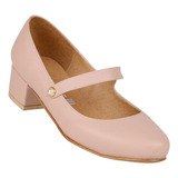 Zapato Mujer Mocasín Vestir Tacón Beige Stfashion 00304105