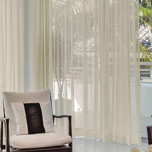 Juego De Cortinas Voile Jean Cartier Premium Blanco Natural