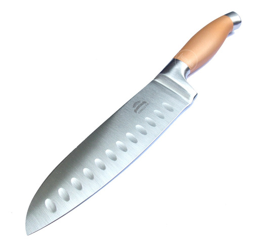 Cuchillo Santoku Kingsta 30cm Forjado Chef Excelente Calidad Color Plateado