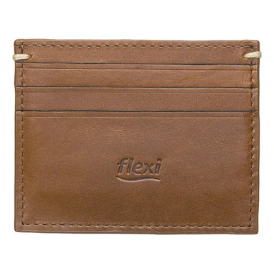 Tarjetero Aldemir Flexi Para Hombre - Estilo 060203 Color Cognac Coñac Liso