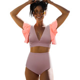 Traje De Baño Sportlike 2pz Tiroalto Talla G Control Abdomen