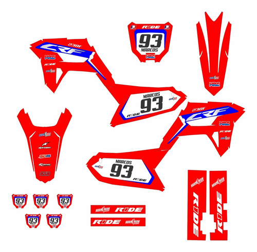 Kit Gráfico Crf 230 Biker Ride Adesivo Fino 0.16 Mm Kr-286