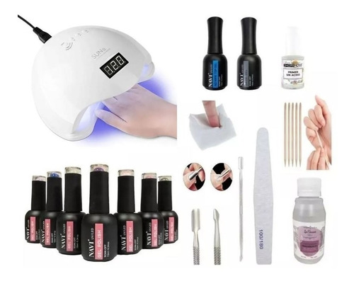 Kit Inicial X15u Cabina Led Uv 48w Gel Uñas Semipermanentes