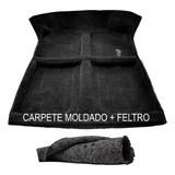 Carpete Preto Moldado Assoalho Uno Fire 2000 Á 2013 + Feltro