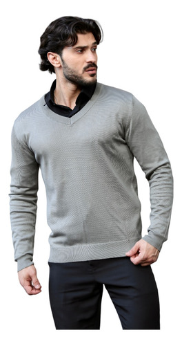 Suéter Liso Masculino Gola V - Blusa \ Casaco Premium 