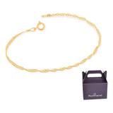 Pulseira Rommanel Banhada A Ouro Cingapura 18 E 19cm 550417