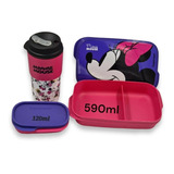 Paquete Slim Lunch, Contenedores Y Eco Vaso Reusable, Minnie