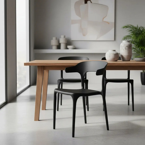 4 Sillas De Comedor Jardín Resistente Moderno Exterior