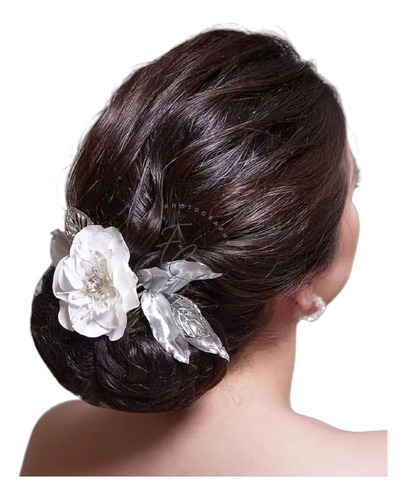 Tocado De Cabello Flor Peineta 2piezas Para Novia Nueva Boda