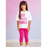 Conjunto Infantil Blusa E Legging Rosa Momi