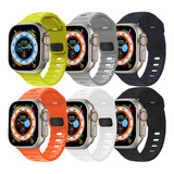 6 Correas Silicona Deportiva Para Apple Watch Ultra 9 8 7 Se