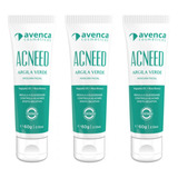 Kit Avenca - Acneed Argila Verde Máscara Antioleosidade 3x60