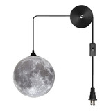 Lámpara Colgante De Luna De Resina Con Cable Ajustable