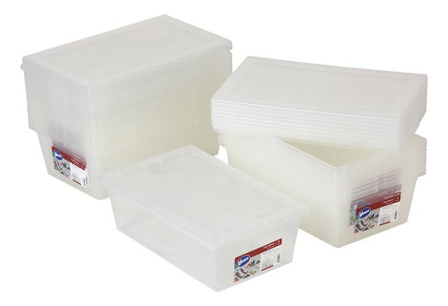 Pack De 20 Caja Wenco Transparente Mybox De 6 Lts 34x21x11cm