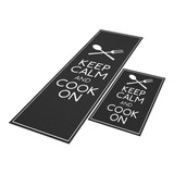 Tapete De Cozinha Keep Calm And Cook 180x50 + Capacho 50x80