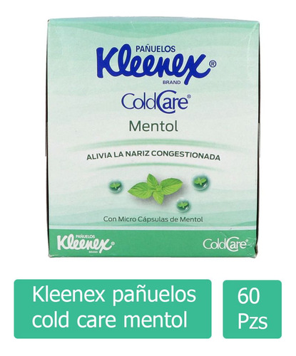 Kleenex Pañuelos Cold Care Mentol Caja Con 60 Pañuelos