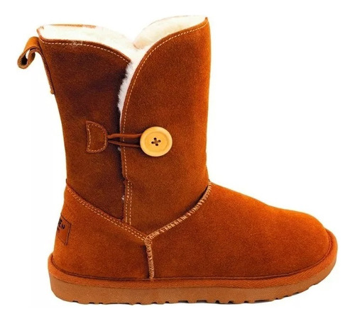 Bota Cuero Due Scarpe Verona Button Caramel